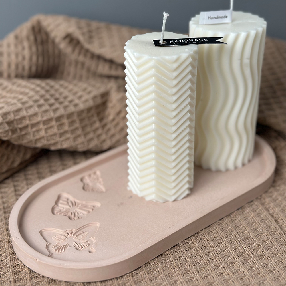 Carved Flower Oval Tray Silicone Mold DIY Concrete Cement Storage Dish Mould Jewelry Display Plate Plaster Resin Casting Molds