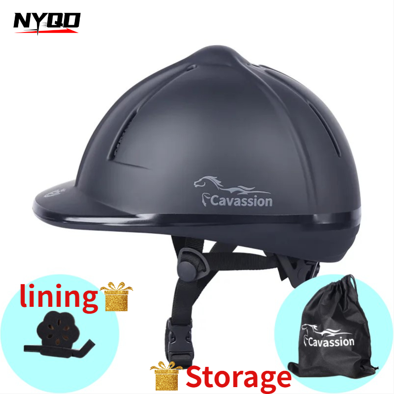 Casco de equitación ecuestre ultraligero y ajustable para adultos y niños, protección de seguridad con forro suave