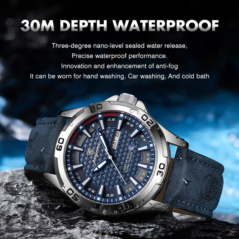 PAAZOMU Brand Men Fashion Quartz Watches Male Leather Strap Sport Waterproof Wristwatches CalendarClock Relogio Masculino