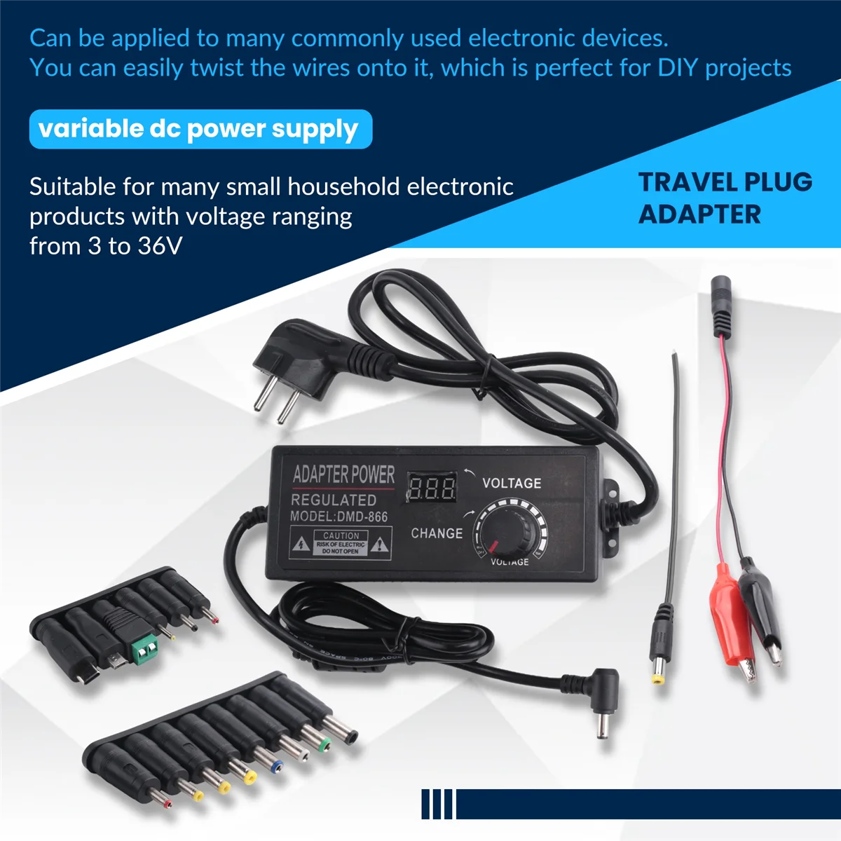 3-36V 4A 144W Universal Power Supply 3V 5V 6V 9V 12V 15V 18V 20V 24V 30V 36V Adjustable Variable Switching AC/DC EU Plug