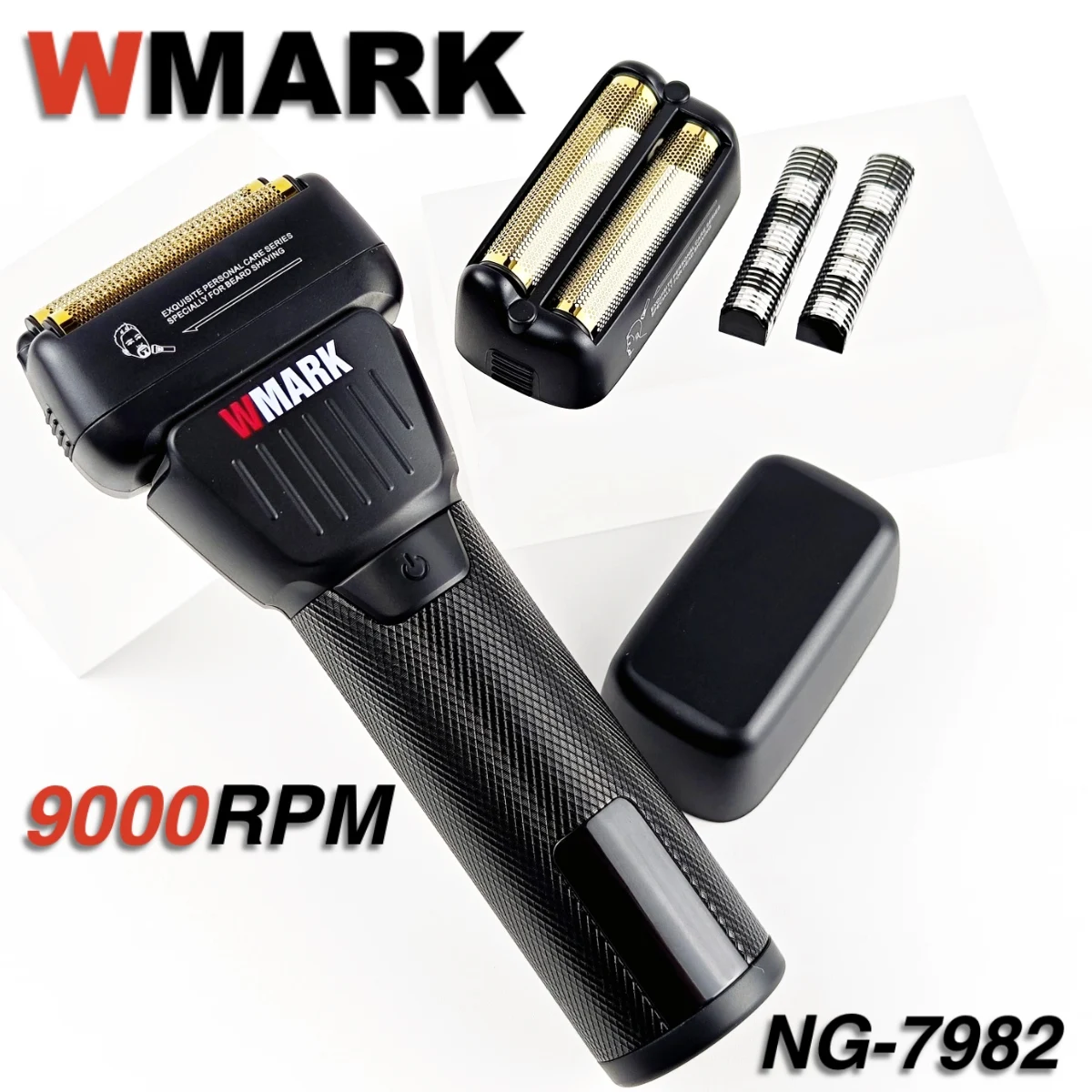 WMARK новый профессиональный триммер для волос NG-7982 9000 об/мин, бритва с цифровым ЖК-дисплеем и титановым покрытием, двойное лезвие для мужчин, бритье