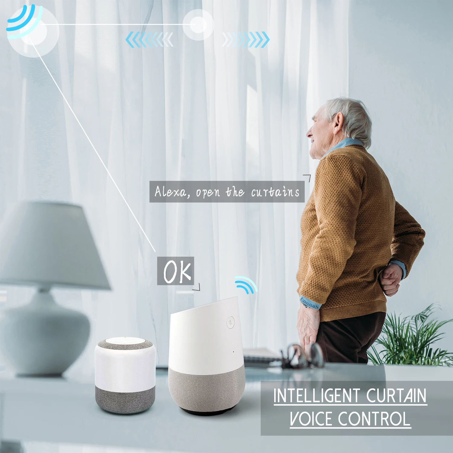 Cornisa eléctrica 3rd G más corta, Motor de cortina inteligente Tuya Zigbee Electronic Cornice, sistema automático, Riel, compatible con Alexa, asistente de Google, Smartthings