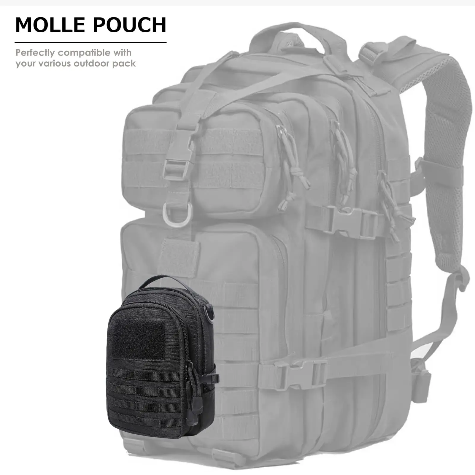 Bolsa tática molle pequena, bolsa utilitária edc, bolsa tática para ferramentas, bolsa compacta multiuso para cintura