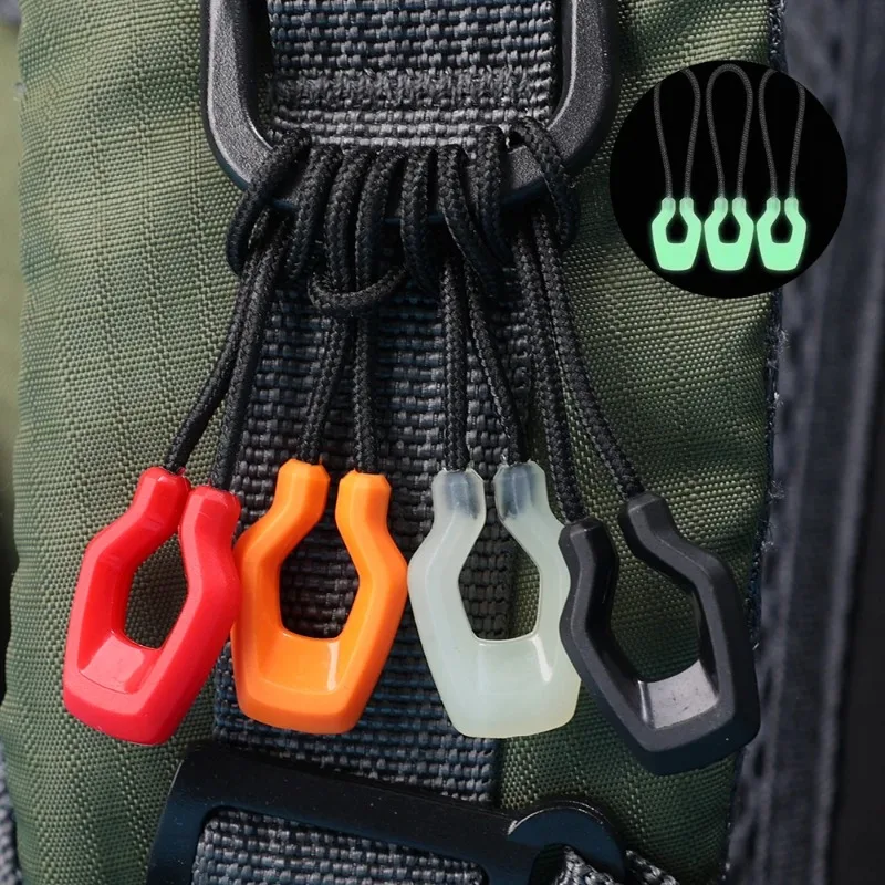 1-12PC Luminous Zipper Pullers Convenient Zipper Extension Knapsack Jacket Zippers Accessories Tent Zipper Pull Slider Head Tool