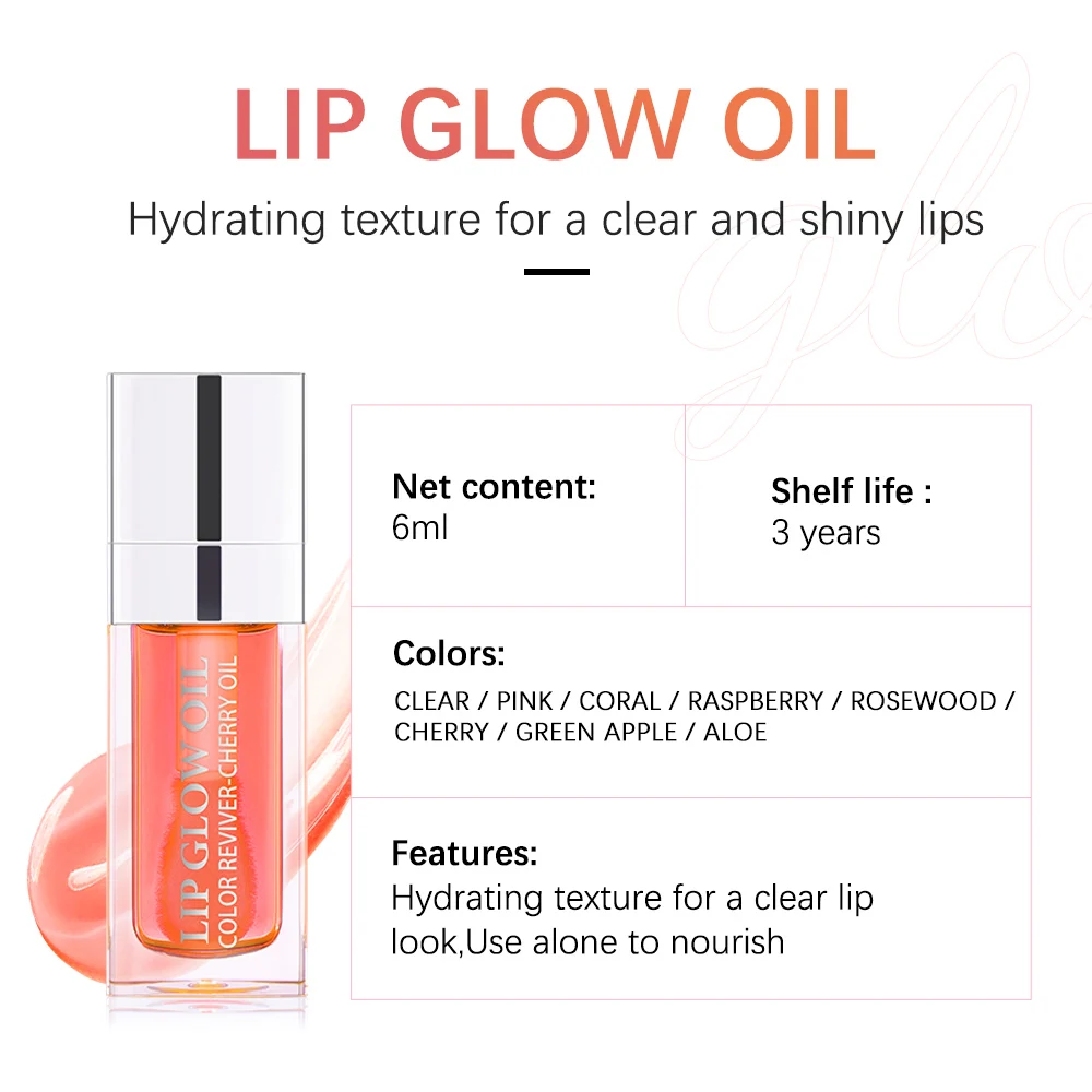 6ml 크리스탈 젤리 모이스춰 라이징 립 오일 플럼 핑 안전 립 글로스 메이크업 섹시 플럼프 하이 드레이팅 립 글로우 오일 틴티드 립 플럼 퍼