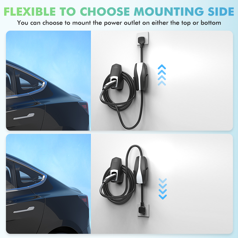 EVDANCE EV Suporte de cabo de carregamento para Tesla Model Y S X Suporte de parede com suporte de chassi Tesla Carregadores Suporte organizador de cabo