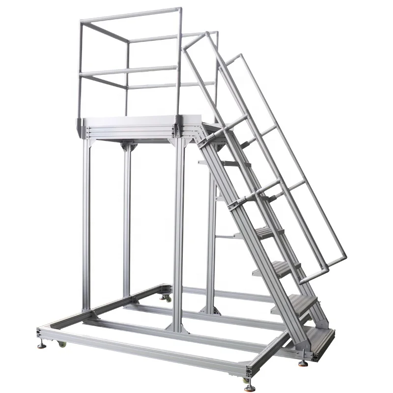 Produttore ha personalizzato la piattaforma di lavoro in alluminio per manutenzione portatile con profilo in alluminio elevato