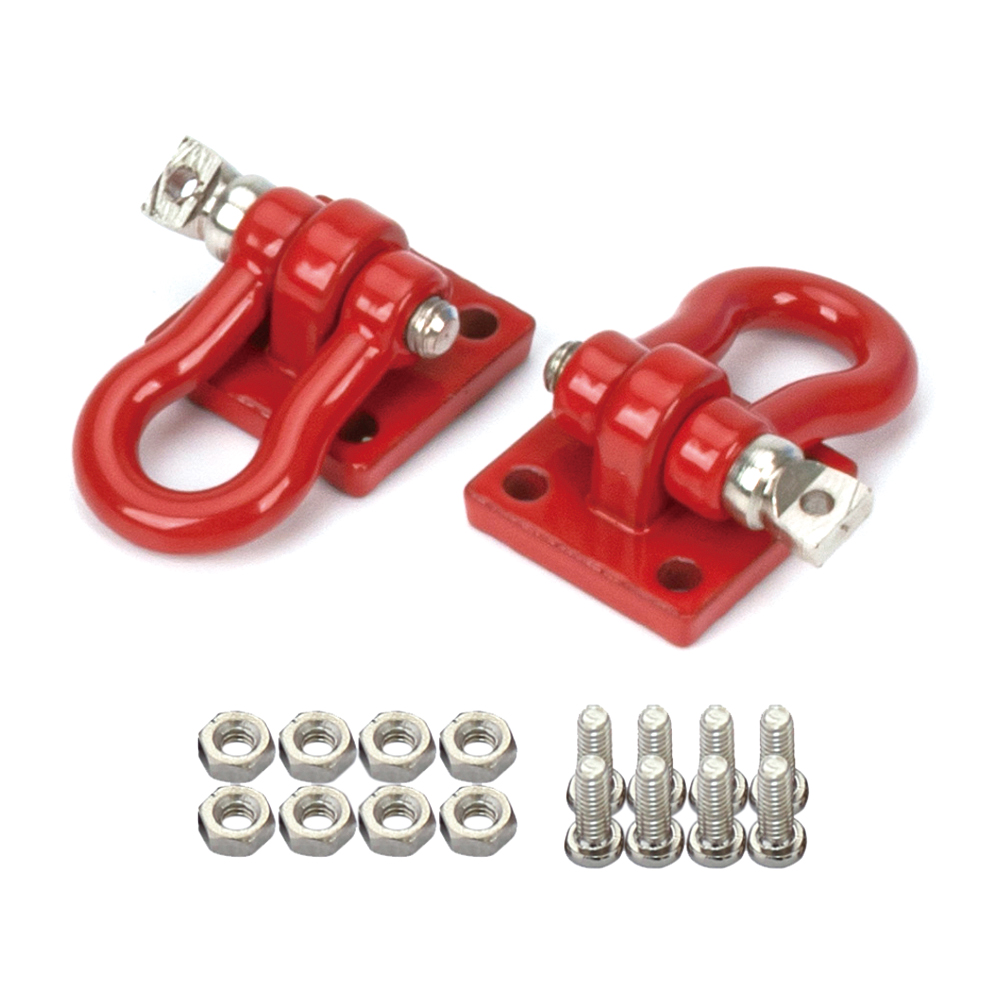 Gancho de remolque de Metal a escala 1/10, herramienta de recuperación de cadena con grillete de anclaje de cabrestante con anillo en D para coche trepador de control remoto Axial SCX10 III TRX4 TRX6