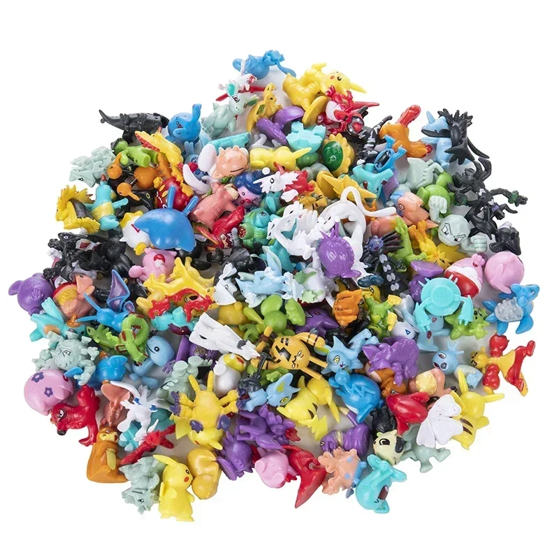 24-144pcs Pokemon Action Figure Pikachu Anime Model 2-3CM Sier Decoratie Mini Model Pop Speelgoed kinderen Kerstcadeaus