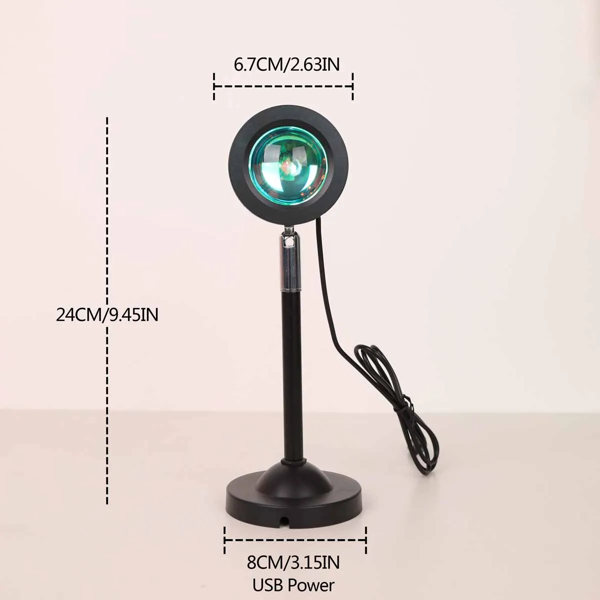 Luz de projeção de pôr do sol com controle remoto, luz noturna ambiente de 16 cores, decoração de quarto, fundo de parede, adereços de fotografia