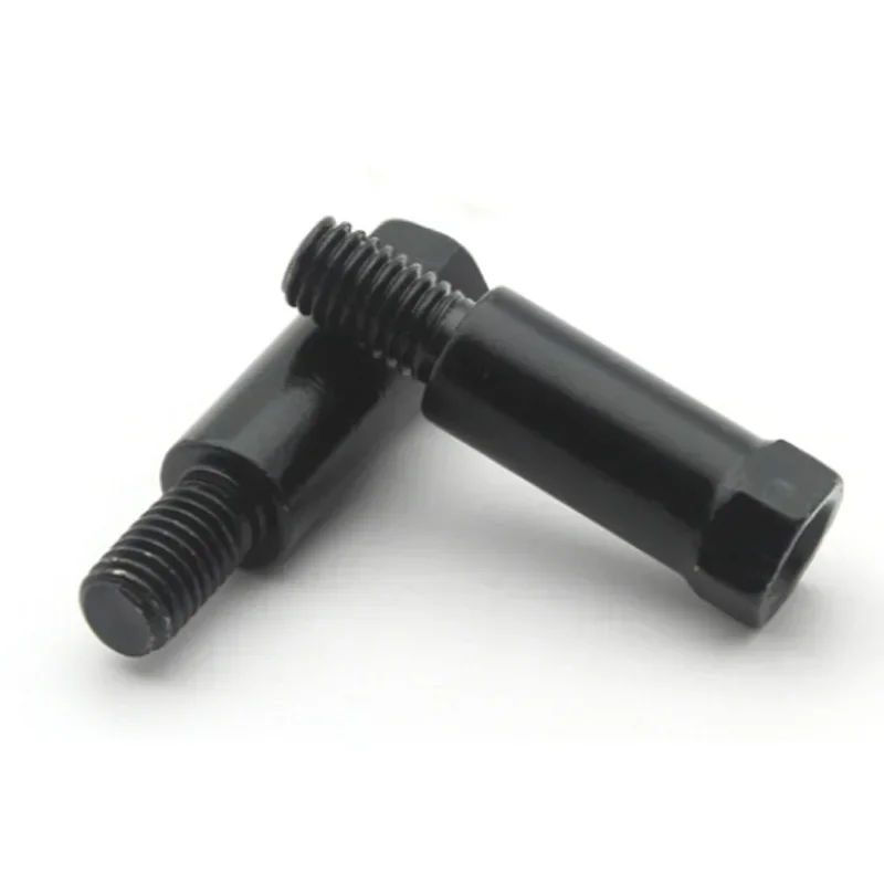 Longer Extension Black Motorcycle Rear Mirror Adapters M8 8mm M10 10mm Anti clockwise Right Left Hand Thread Changing Screw