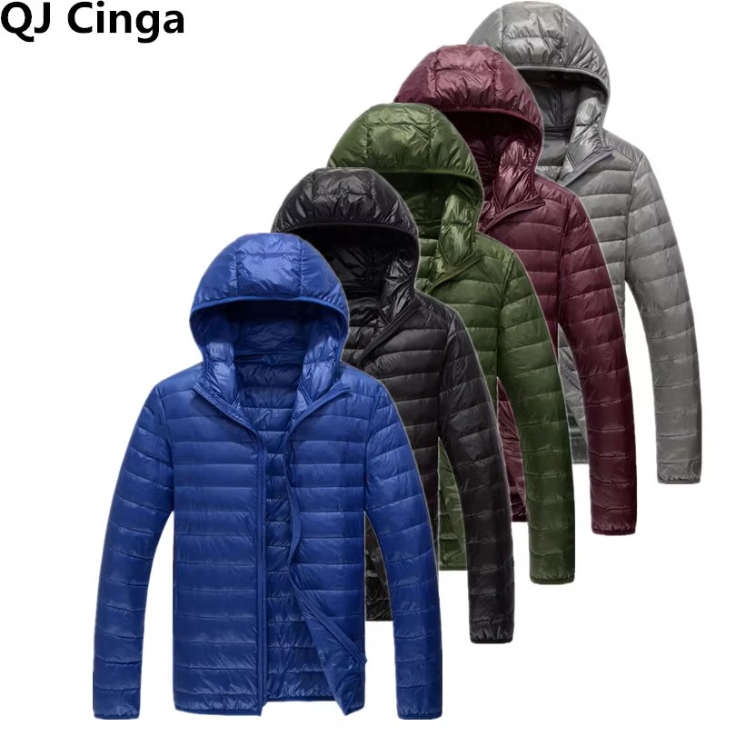 Königsblaue Parkas mit Kapuze für Herren, mit Reißverschlusskontrolle, Winterjacke, modisch, heißer Verkauf, Jaqueta, Übergröße, S-5XL, leichte warme Mäntel