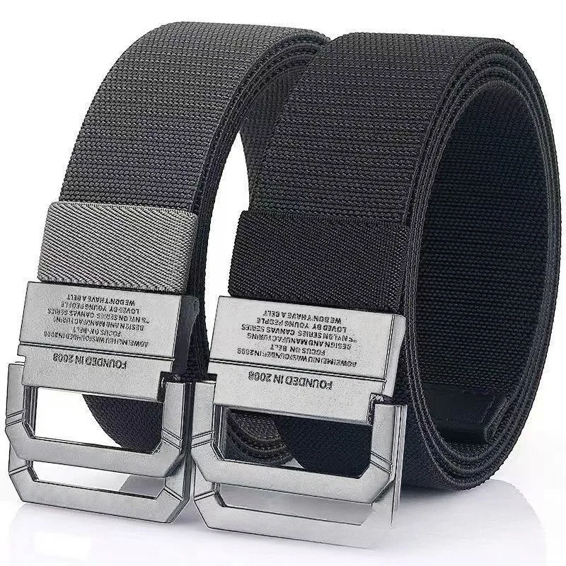 Cinturón ajustable con hebilla de aleación para hombre, correas de nailon de lona para caza, correas de cintura para pantalones vaqueros, cinturón deportivo informal para exteriores para estudiantes