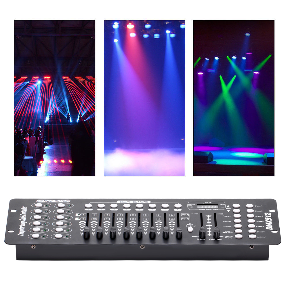 Fieryzeal 192 DMX Kontroler DJ Sprzęt DMX 512 Konsola Oświetlenie sceniczne Sterowanie DJ dla reflektorów LED Par z ruchomą głowicą