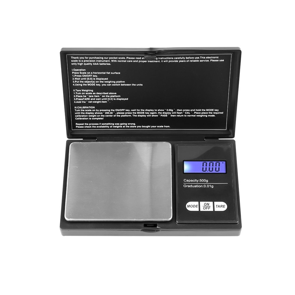 Mini elektronische weegschaal, zakgouden en puur zilveren sieradenweegschaal, digitale precisieweegschaal 200/500gX0,01g/1kgX0,1g