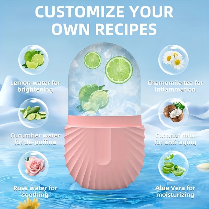 Reusable Ice Face Roller Beauty Tools Ice Facial Rollers Mold Facial MassageSkin Care Tools Contour Leakproof Facial Massager