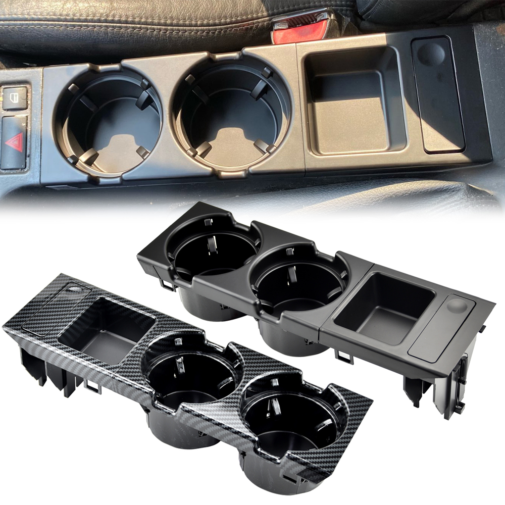 Mới Đôi Lỗ Kiểu Dáng Xe Trung Tâm Mặt Trận Tay Cầm Hộp Bảo Quản Tiền Xu + Tặng Cốc Cho Xe BMW E46 1999-2006 51168217953
