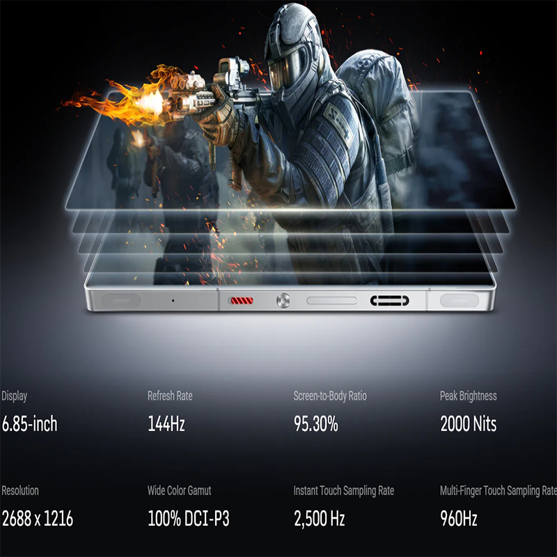 Versión Global Redmagic 10S Pro NX789J Snapdragon 8 Elite versión líder 6,853 "Q9 + 144Hz AMOLED 50*2 + 2 + 16MP 7050mAh 80W NFC