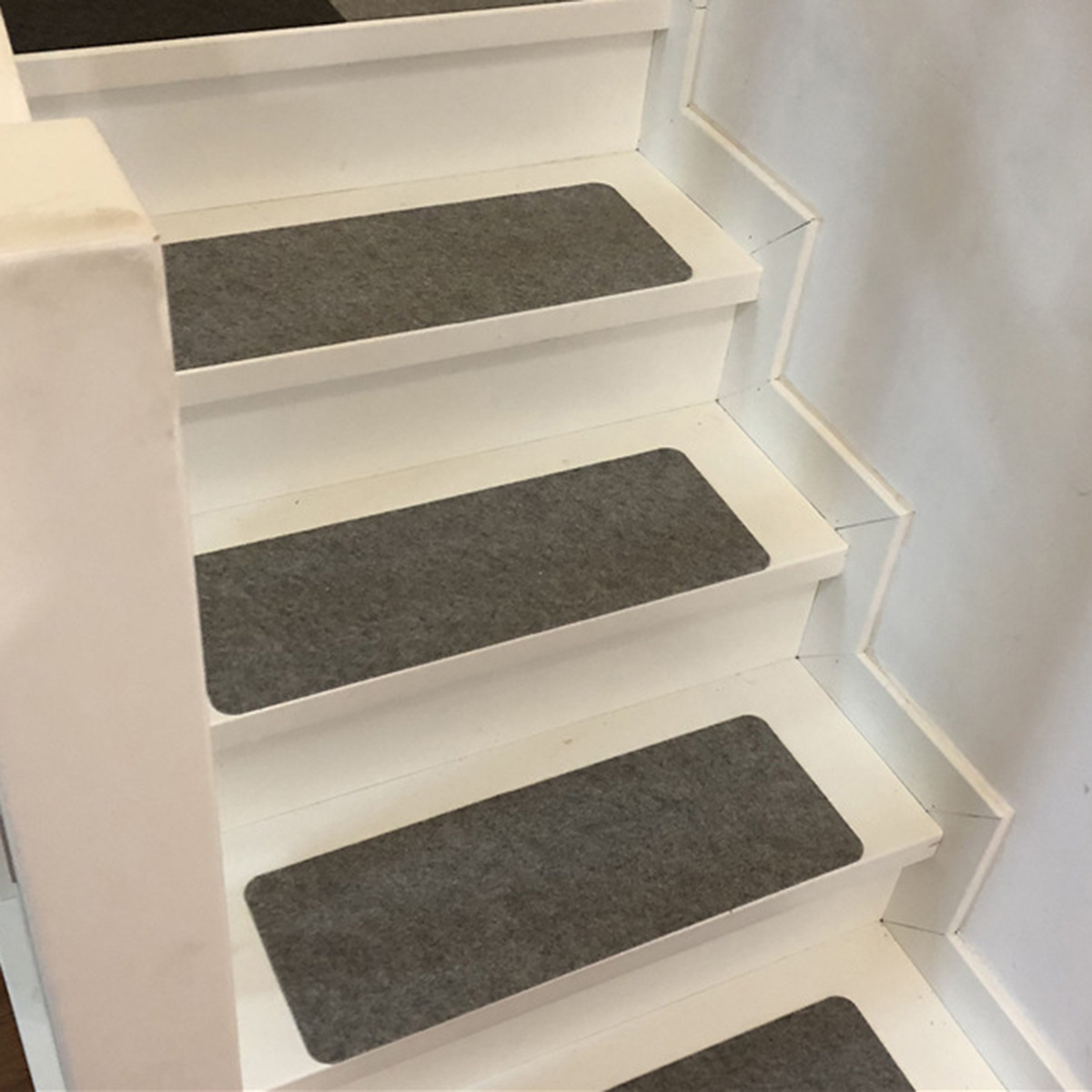7 Uds. Pegatina antideslizante para escaleras, alfombra autoadhesiva para peldaños, reducción de ruido, antideslizante para escaleras de madera, sala de estar, gris oscuro