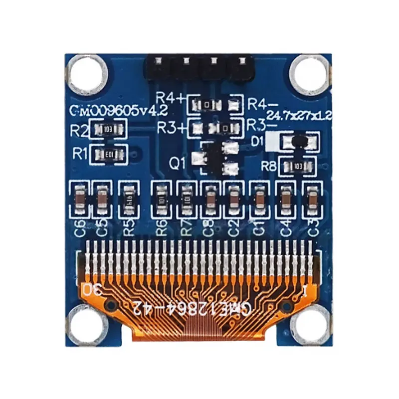 1 個 0.96 ' デュアル 3 色青白黄と青 I2C IIC SPI シリアル 128X64 LCD 4 ピン OLED LCD ディスプレイモジュール Arduino 用