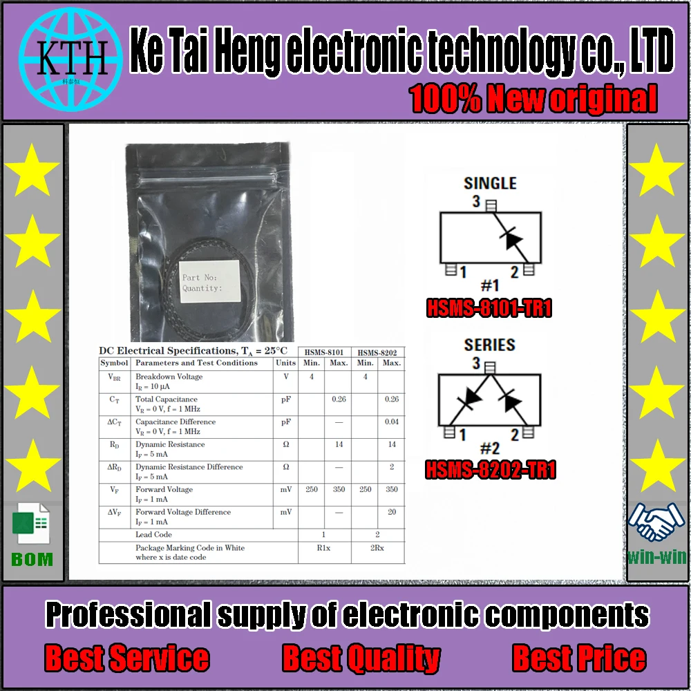 10 pz/lotto HSMS-8101 HSMS-8202 SOT23 HSMS-8202-TR1 HSMS-8101-TR1 nuovo BLKG