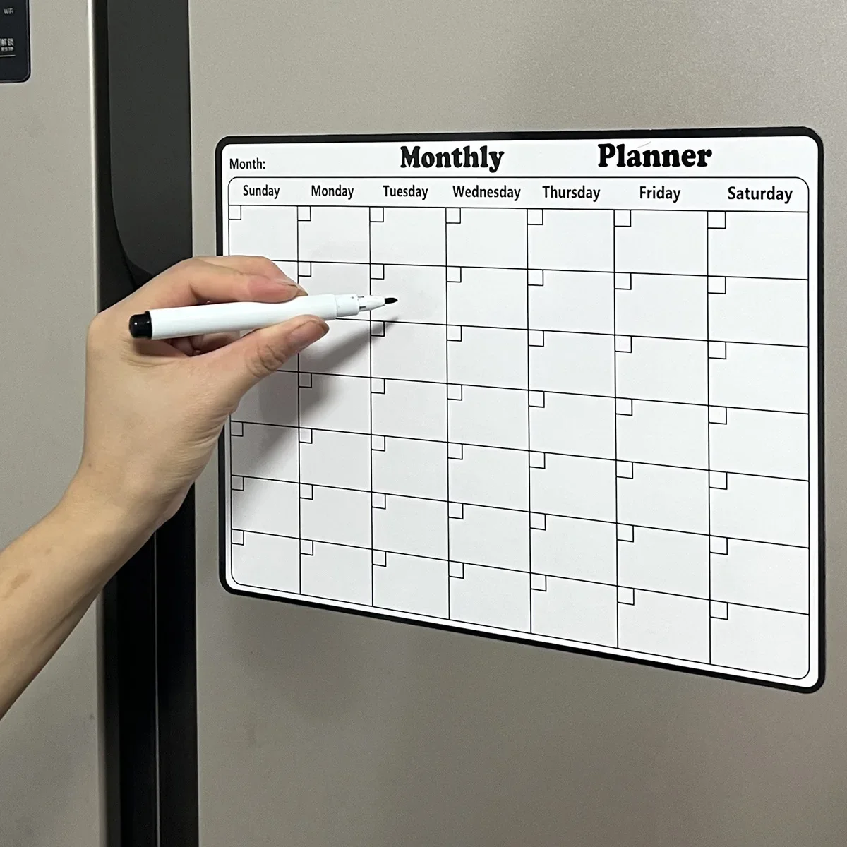 Magnetic Refrigerator Dry Erase Calendar Monthly Planner Whiteboard Record Message Board Memo Pad Wall Calendar Supplies