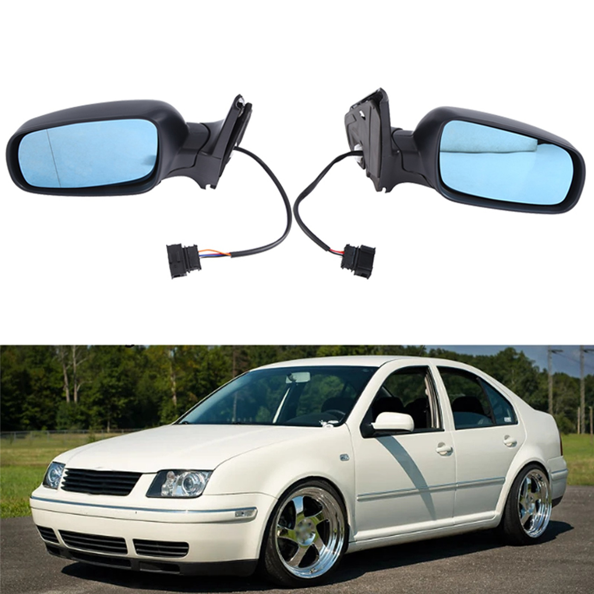 Conjunto de espejo retrovisor Exterior derecho, montaje de puerta para VW MK4, Golf 4, Bora, 1998-2005, 1J1857508D