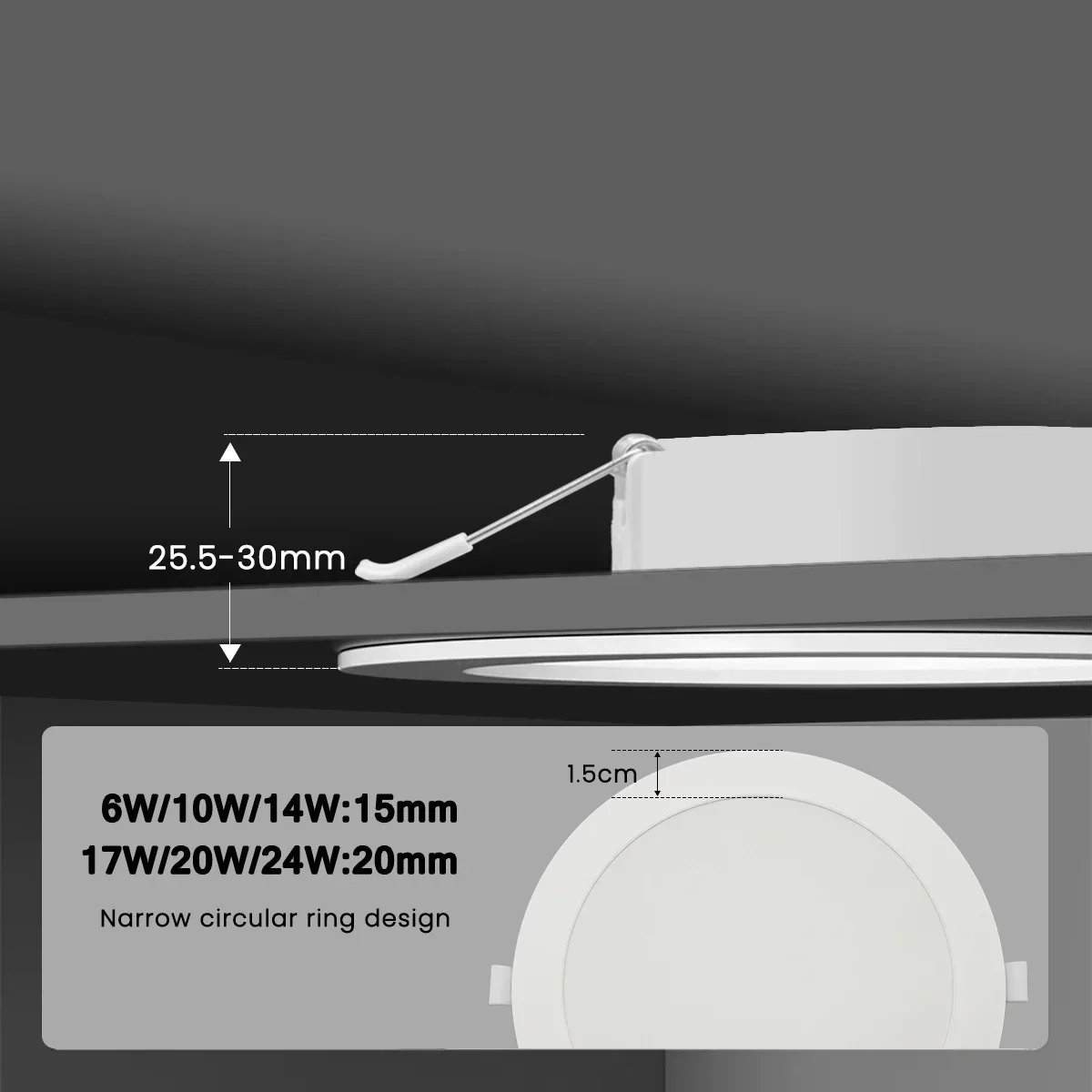 1-10 sztuk/partia wpuszczany Led typu Downlight okrągły panel Led 110V 220V 3000K 4000K 6000K 10W 24W Spot do domowego oświetlenia wewnętrznego