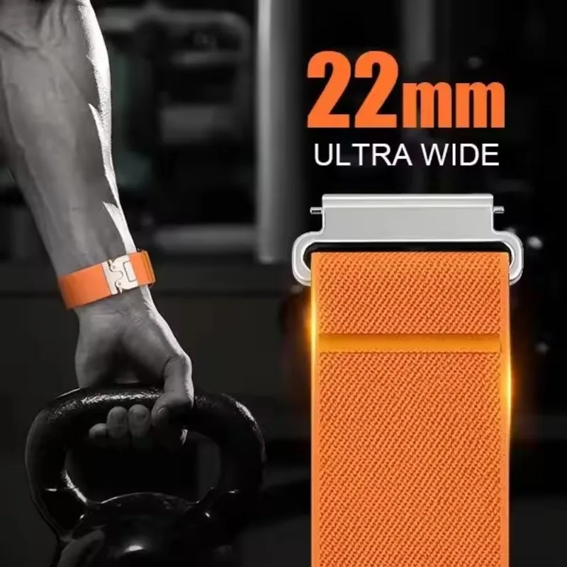 Pulseira de nylon com fivela de pára-quedas, 18-20-22mm, para garmin watch venu2/venu3 forerunner 945, samsung galaxy watch 7/6/5/4 band
