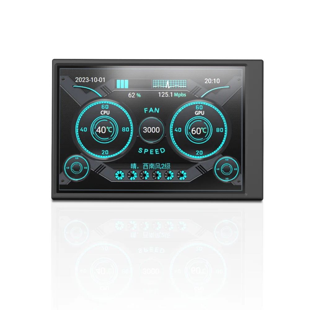3,5 Zoll IPS Typ-C Sekundärbildschirm Computer CPU GPU RAM HDD MonitorUSB Display für Freely AIDA64 Mini-Monitor