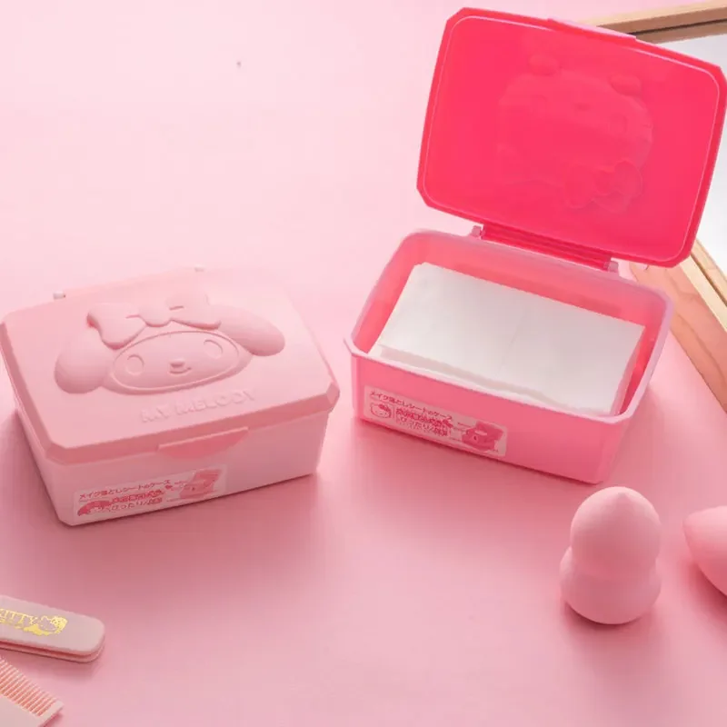 Hello Kitty, San Liou เสื่อผ้าฝ้ายการ์ตูนเด็กผู้หญิงน่ารักกล่องเก็บกล่องเก็บเครื่องประดับเครื่องเขียนนักเรียนของขวัญ