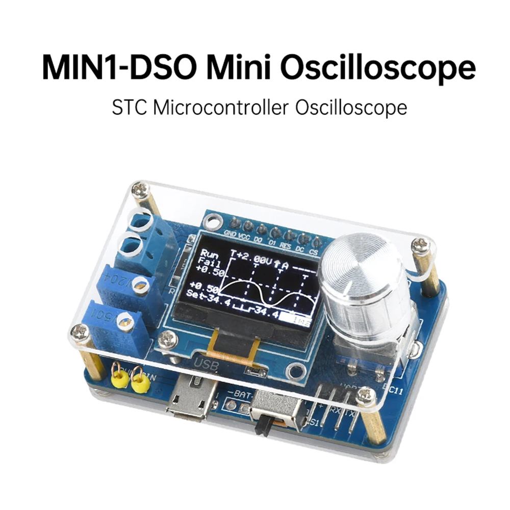 Mini Kit de osciloscopio Digital DIY, microcontrolador STC8K8A, componente electrónico, práctica de soldadura, Kit suelto