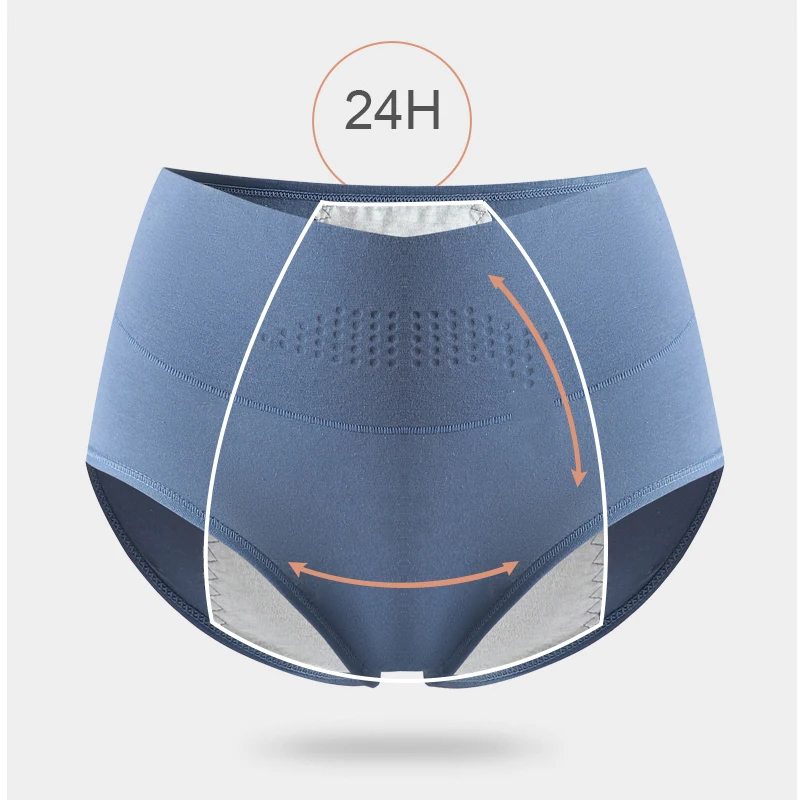 ハイウエスト月経女性のパンティー期間パンツ漏れ防止生理下着綿プラスサイズ L-4XL 女性ブリーフ