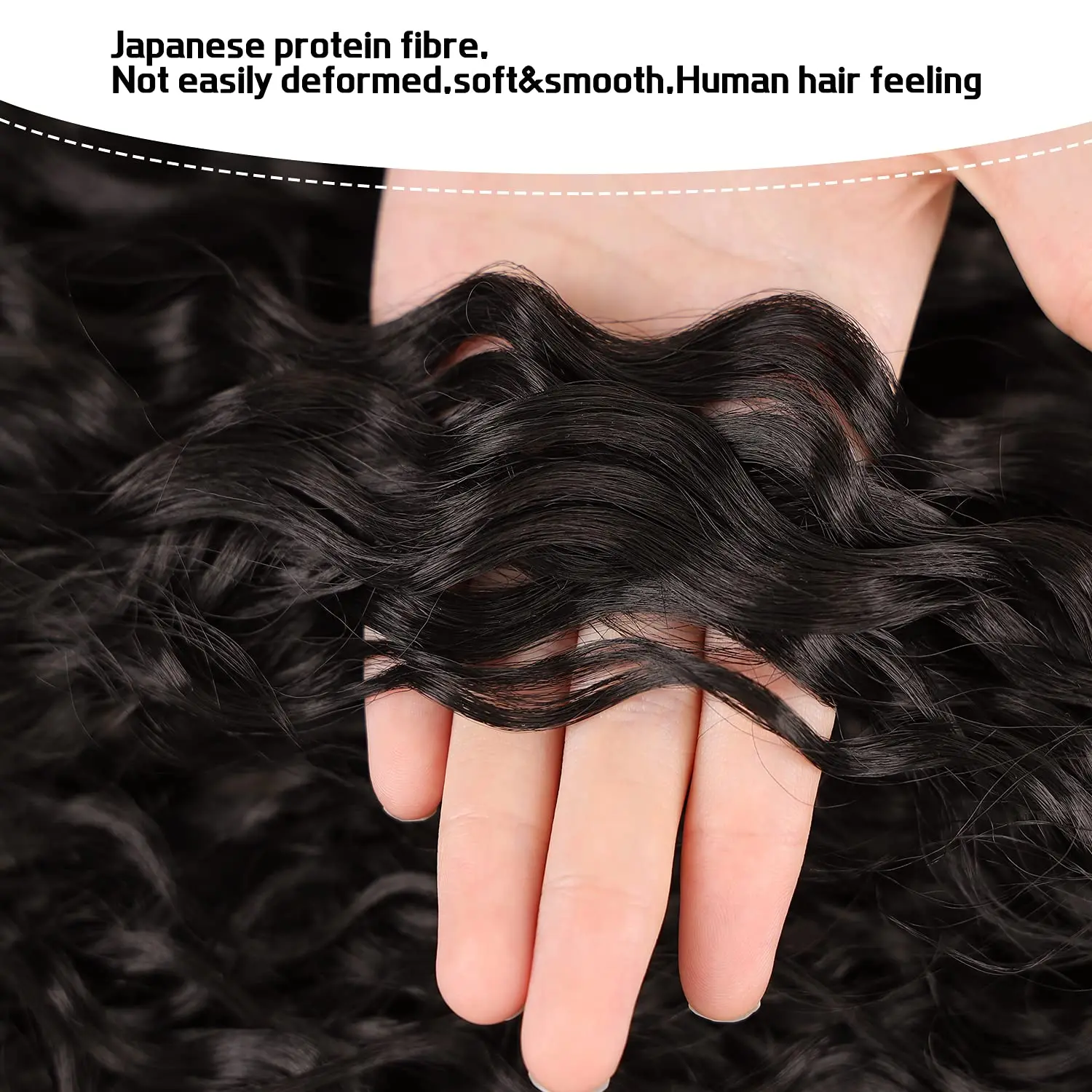 Deep Water WAVE Drawstring หางม้า 100% ต่อผมมนุษย์จริงบราซิล Hairpiece ธรรมชาติพร้อมคลิป INS Remy PONY TAIL