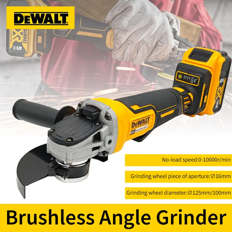 Dewalt DCG406 125MM/100MM Cordless Brushless Angle Grinder 9000RPM Cutting Machine Polishing Machine For 20V Lithium Battery