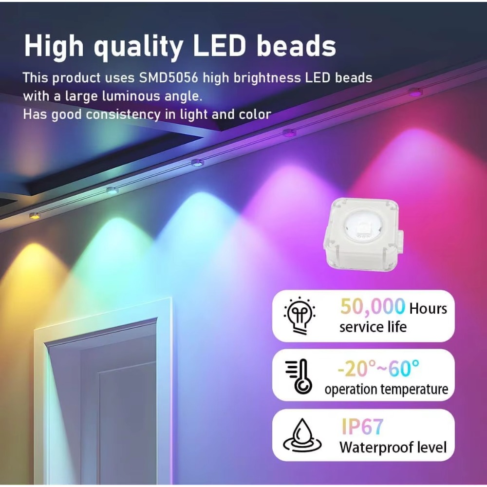 300FT 180LED Permanent Eaves LED Lights Outdoor Waterproof RGB String Lights DIY Scene Christmas Birthday Holiday Party Lighting