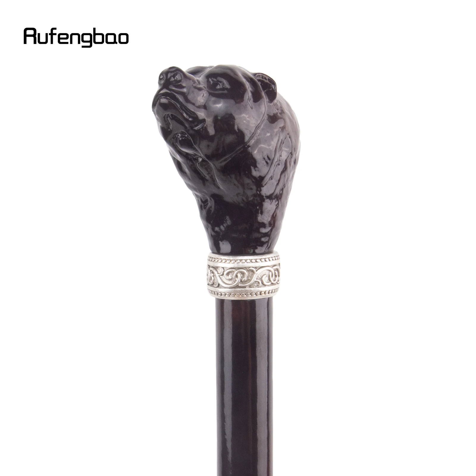 Bastão de madeira cabeça de urso marrom, Bastão decorativo Cosplay, Madeira do Dia das Bruxas, Muleta de rosto, Varinha, 93cm, Moda