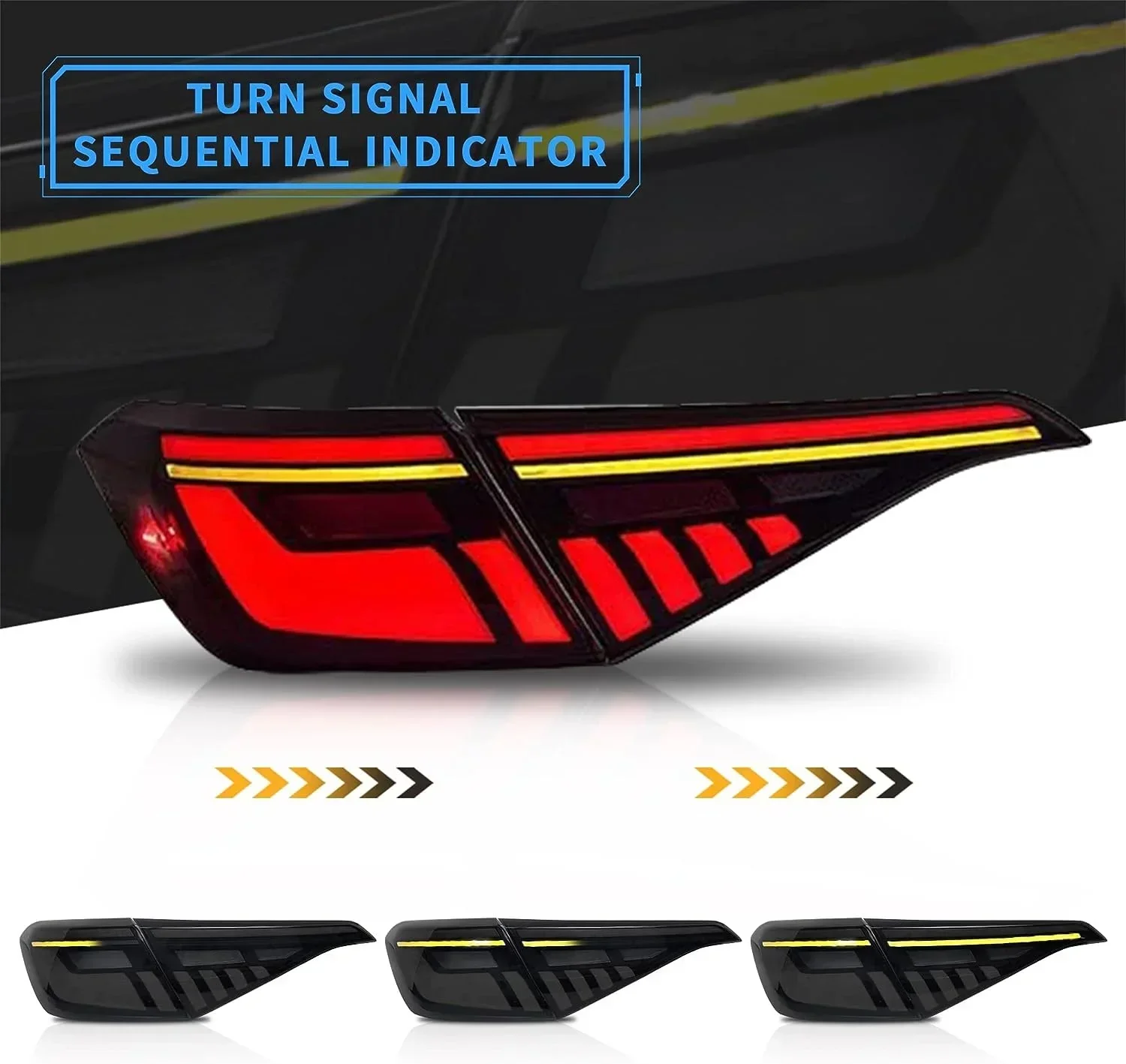 ApolloArchaic Lampu Belakang Led Kualitas Tinggi dengan Sinyal Belok Berurutan untuk Lampu Belakang 11th 2021-UP Lampu Mobil Plug And Play