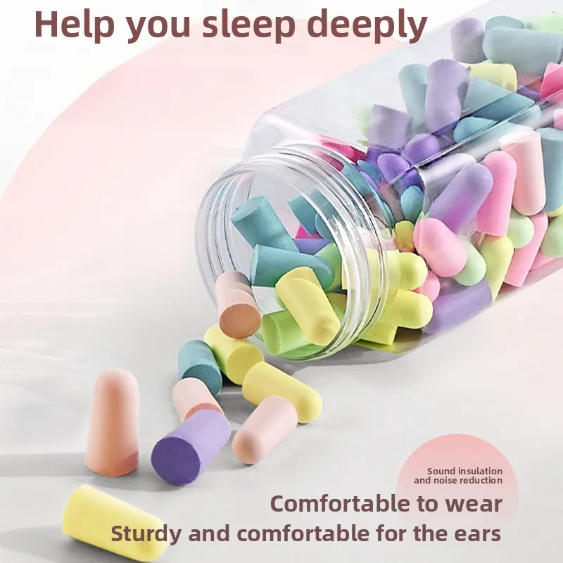 10/24pcs Candy Color Comfortable Antinoise Earplugs Sleep Noise Reduction Ear Protector for Sleep Soft Foam Earplugs Anti-Noise