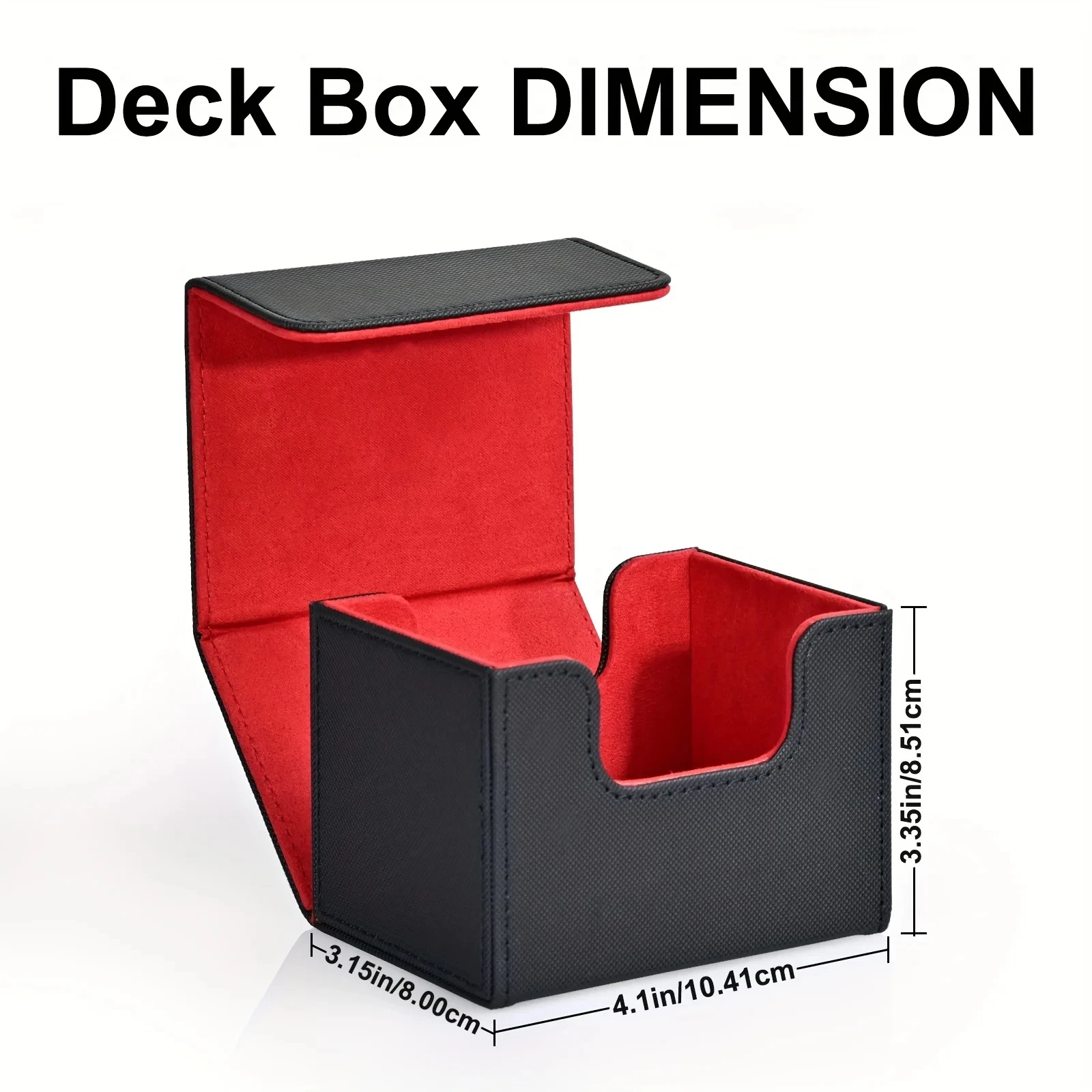 Caja de baraja de cartas, caja de almacenamiento de tarjetas que se adapta a 100 tarjetas de una sola manga, estuche de baraja de cartas con imán fuerte de cuero PU para tarjetas TCG