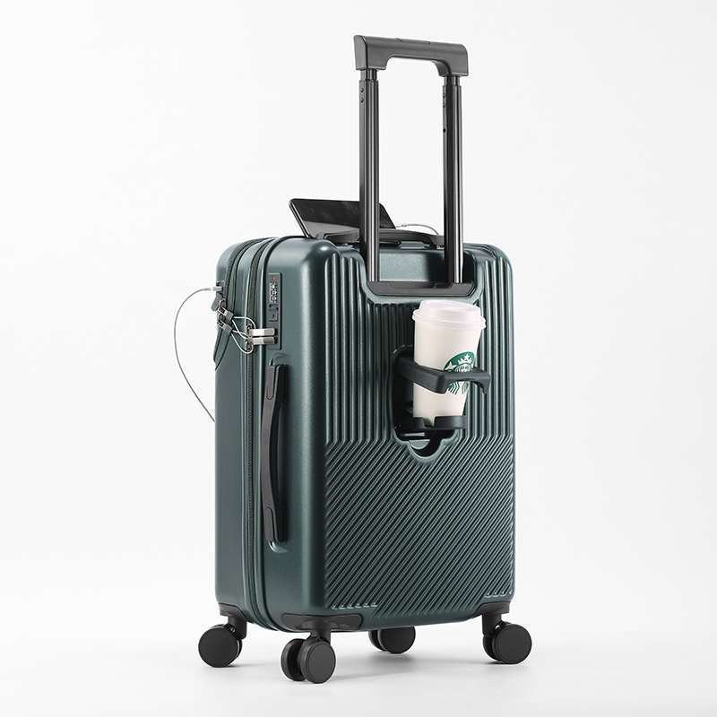 2024 novos conjuntos de bagagem duráveis mala frente aberta tsa lock usb slient spinner roda carregamento masculino carry-on viagem 20/22/24/26