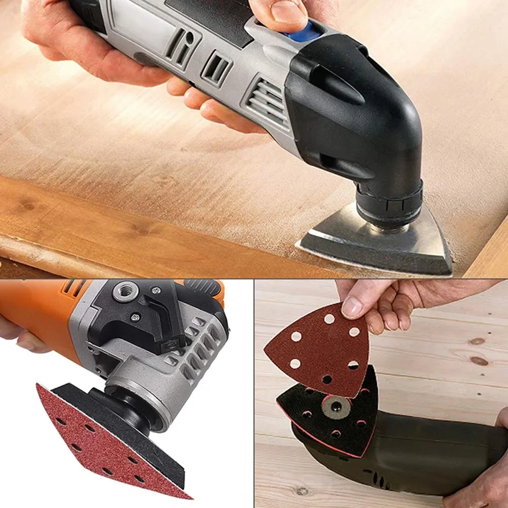 20PCS Triangular Sanding Disc 90mm 6 Hole Sander Hook & Loop Sandpaper Abrasive Tools For Sanding Grit