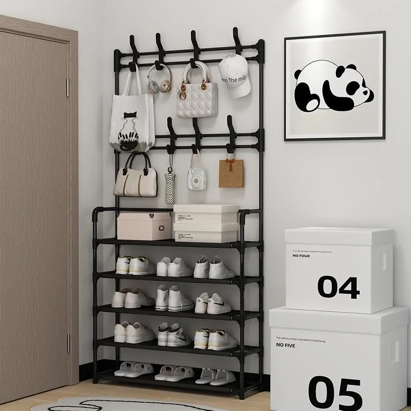 Shoe rack Multi-Layer household floor integrated coat and hat rack shoe door simple multi-functional rack