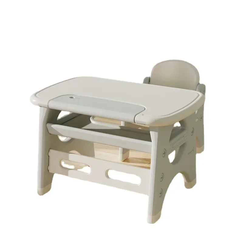 Dinosaur Children's Desk, Baby Reading Table, Plastic Flipping Chair, Early Education Toy Game Table for Home, Kids' Learning