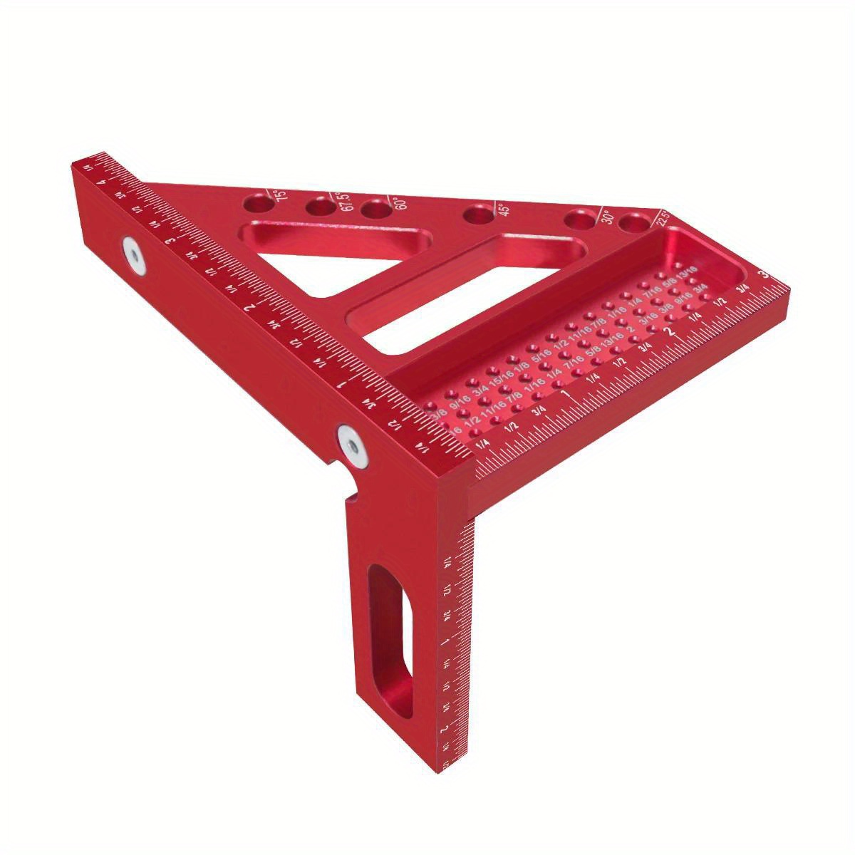Righello di misurazione metrico/pollici multiangolo 3D, goniometro quadrato in lega di alluminio da 45/90 gradi, strumento di misurazione del layout ad alta precisione