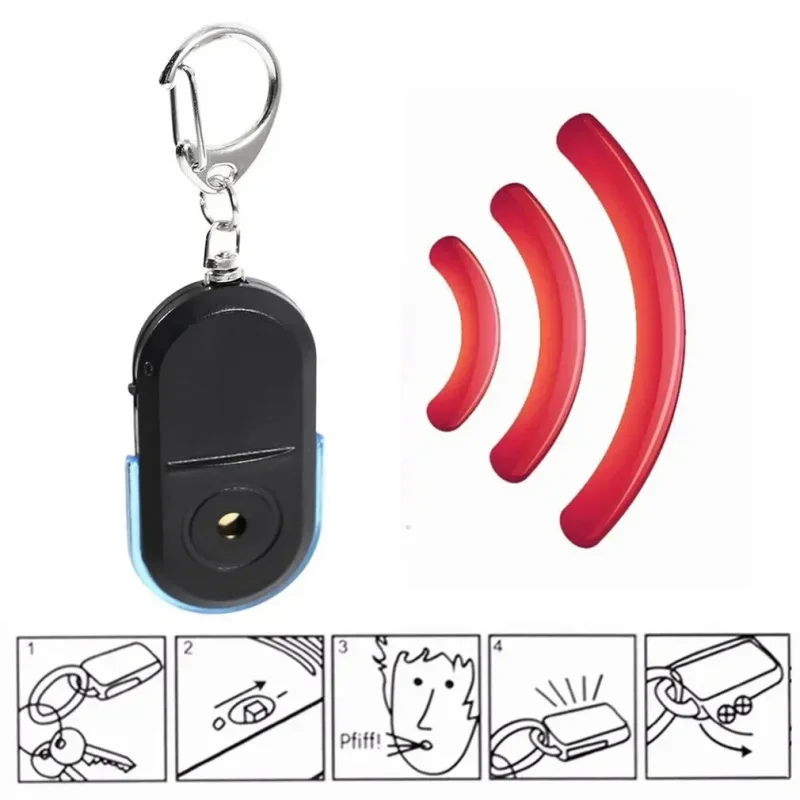 Thông Minh Tìm Định Vị Chống Mất Key Finder Keychain Còi Tiếng bíp Điều Khiển Âm Thanh LED Torch Xách Tay Chìa Khóa Xe Mini Finder