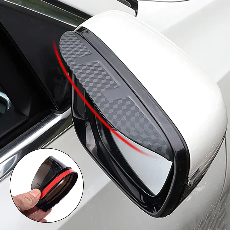 2 ชิ้นกระจกมองหลังรถยนต์กระจก Rain Rain Shield Snow Guard Sun Visor Auto ด้านหลัง Shade Protector กันฝนใบมีดสติกเกอร์