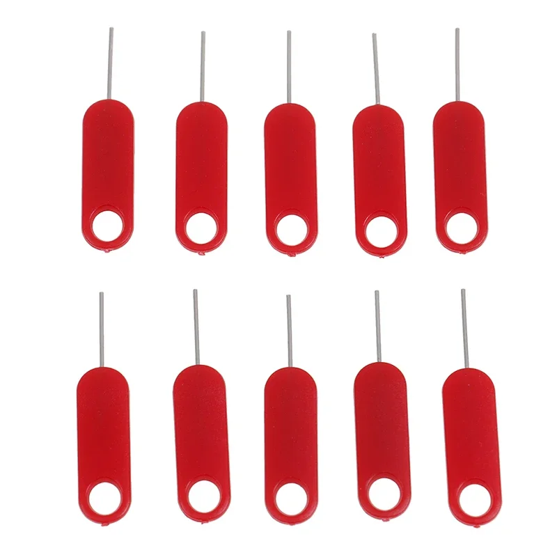 Anti-lost 10PCS  Red Mobile Phone Sim Card Pin Tray Removal Needle Opener Ejector Key Tool For Iphone Samsung Huawei Xiaomi Ipad