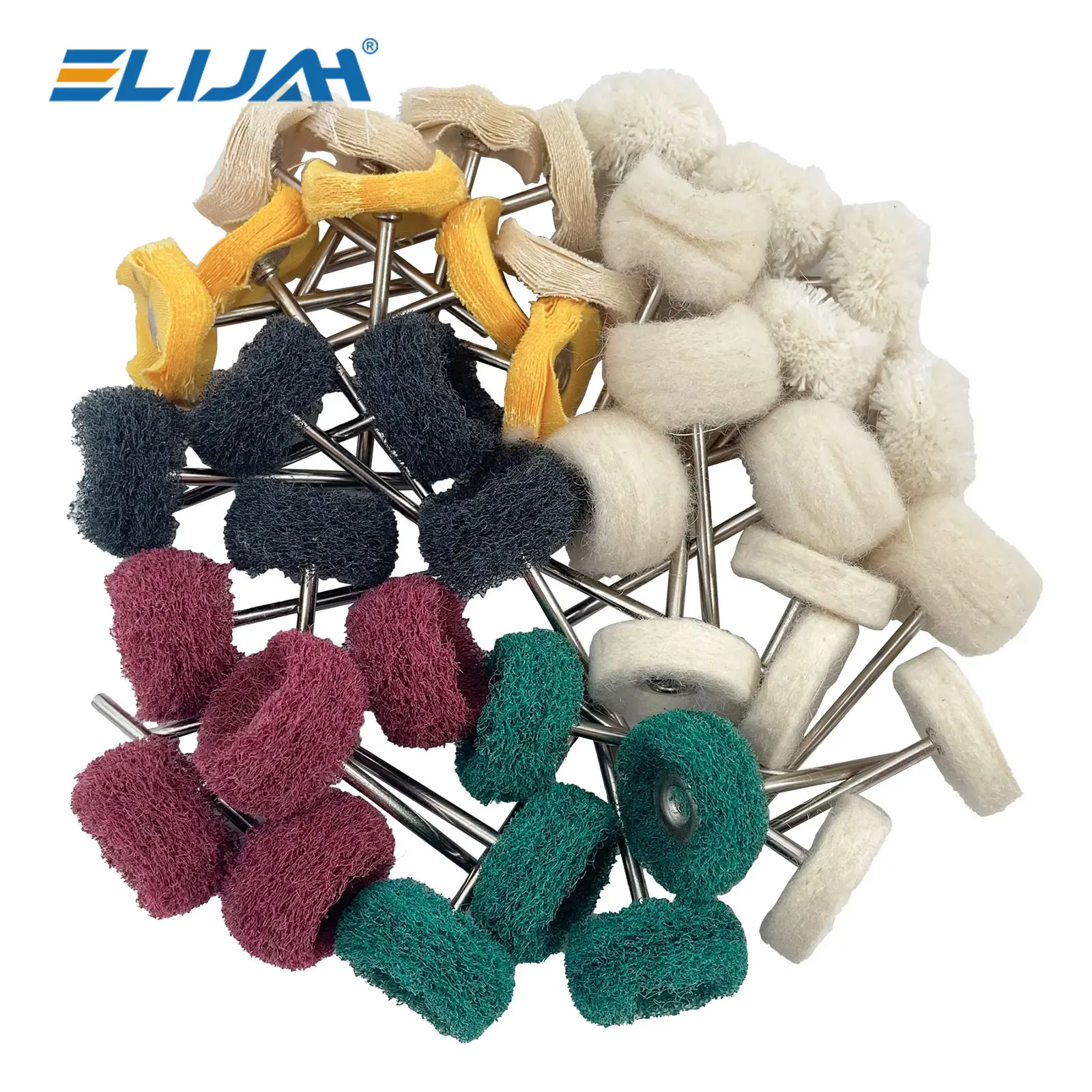 ELIJAH Dental 10 szt. Mini Frez Ścierny Szczotka Nylonowa Polerująca Koło Polerskie Trzpień Wełna Koza Bawełna Czarna Polerka Narzędzia Dentystyczne
