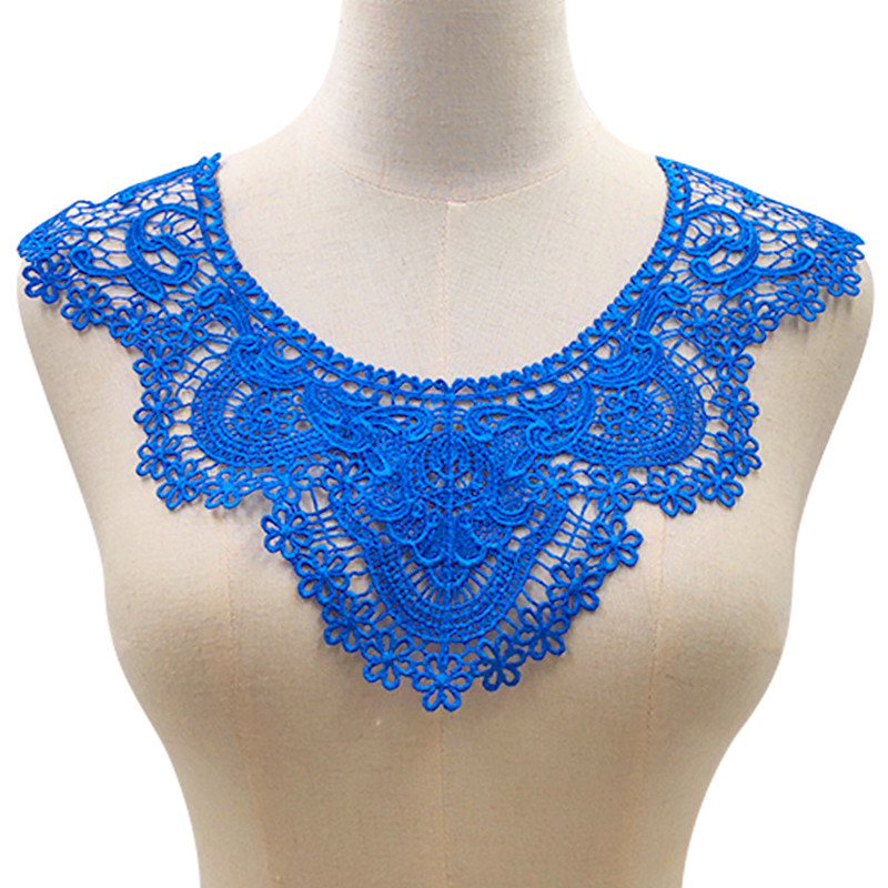 Wasserlöslicher Spitzenkragen, Blumen-Polyester, leichte Seidenstickerei, Corsage, dreidimensionaler hohler Fake-Kragen, DIY-Spitzenzubehör